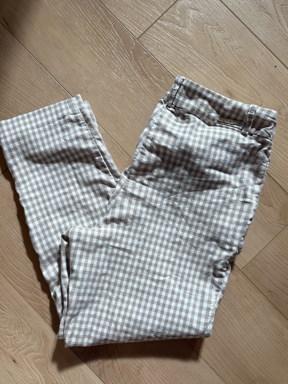 Iltm gingham stretch pull on crop pant